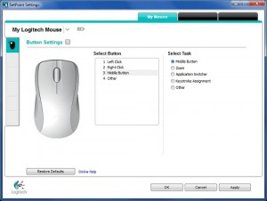 setpoint settings greyedout for mouse eacceleration logitech